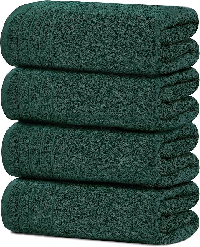Tens Towels Pack of 4 Extra Large Bath Towels 30 x 60 Inches, 100% Cotton by TensTowels