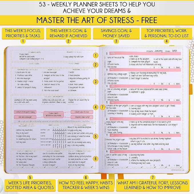 Life Planner - Undated Weekly & Monthly Planner, 12-Month Journey to Increase - Image 3