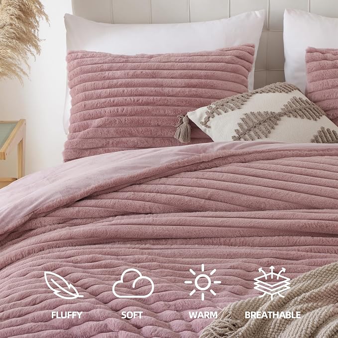 Smoofy Fluffy Queen Comforter Set 3 Pieces - Image 2
