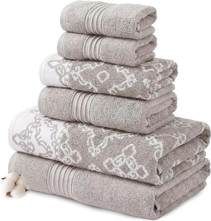 Modern Threads Charlize 6-Piece 100% Cotton Towel Set – Reversible Yarn Dyed by ModernThreads