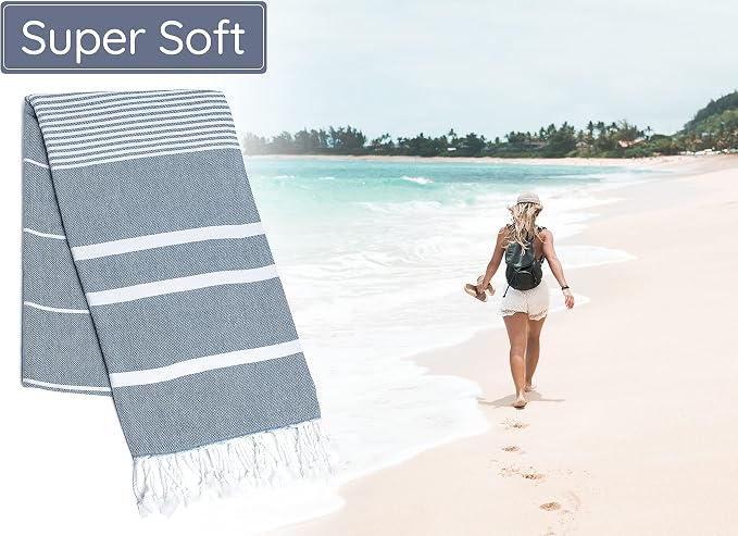 Premium Turkish Beach Towel – 100% Cotton, Sand Free, Quick Dry Beach Towel - Image 3
