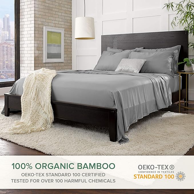 Pure Bamboo Split King Sheets, Genuine 100% Organic Viscose Derived from Bamboo - Image 2