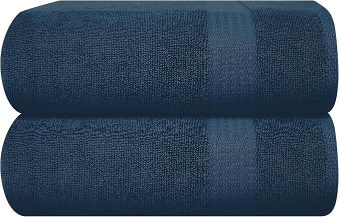 GLAMBURG Premium Cotton Oversized 2 Pack Bath Sheet 35x70-100% Pure Cotton by GLAMBURG