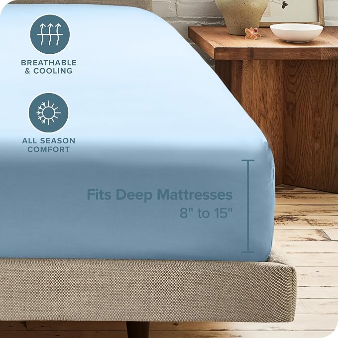 Bare Home 2-Pack Fitted Bottom Sheets Full - Image 4