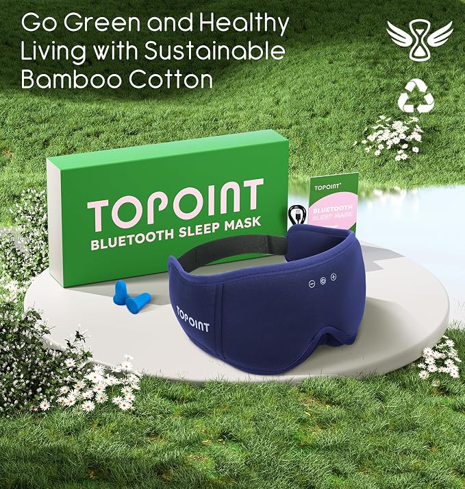 Sleep Mask with Headphones Bluetooth 5.4, TOPOINT 3D Eye Mask Blackout with - Image 8