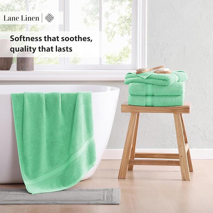 LANE LINEN 100% Cotton Bath Towels Set of 4 - Image 4