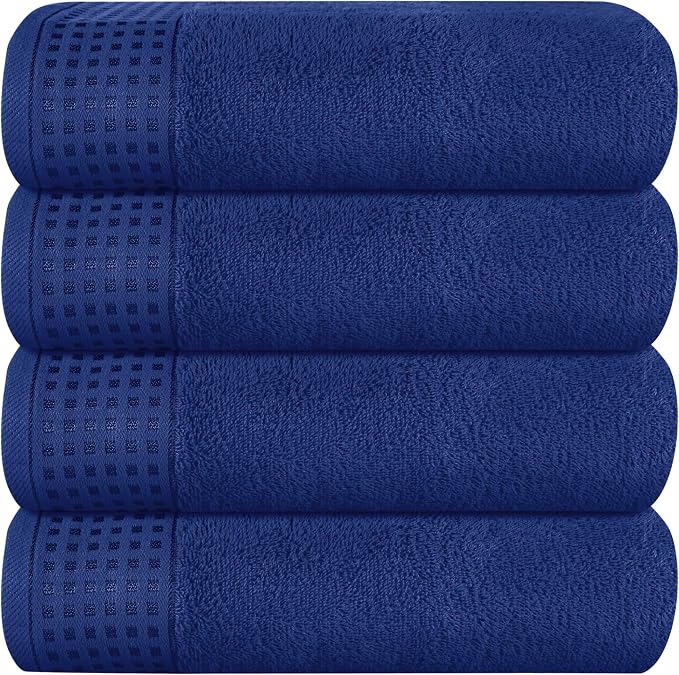 GLAMBURG Ultra Soft 4 Pack Oversized Bath Towel Set 27x54 inches, 100% Cotton by GLAMBURG