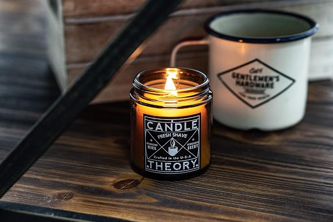 Candle Theory Man Cave Stuff Men 4oz Candles Set of 3, Crackling Woodwick - Image 8
