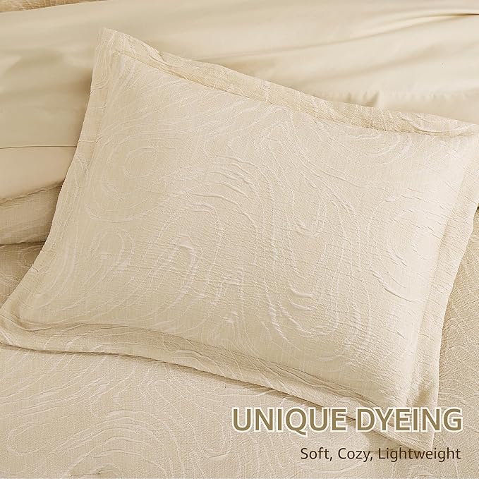 Monbix King Size Comforter Set, Birch Marble Pattern King Size Bed Set - Image 6