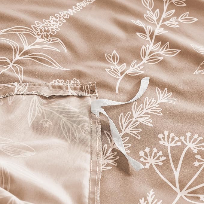 MUXHOMO Duvet Cover King Size, Reversible Floral Rosy Gold Duvet Cover Set - Image 4