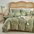 mixinni 3 Pieces Duvet Covers King Size, 100% Cotton Comforter Cover Wildflower by mixinni