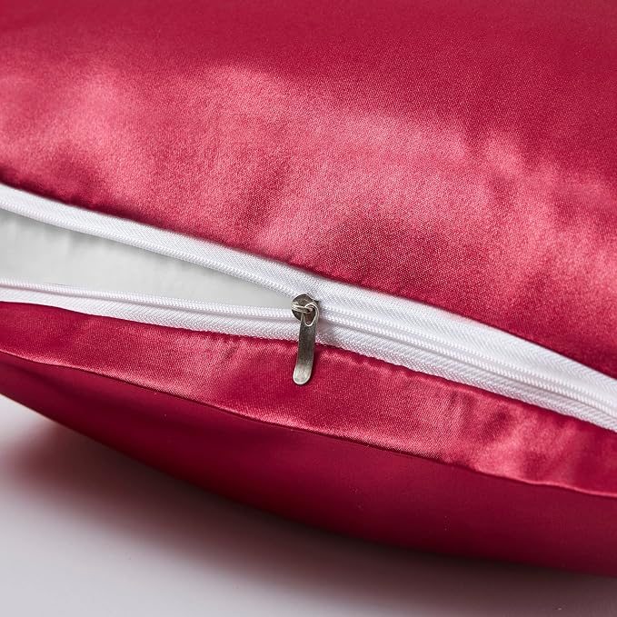 Satin Pillowcases with Zipper （20x26）, Standard Size Pillowcases Set of 2 - Image 3