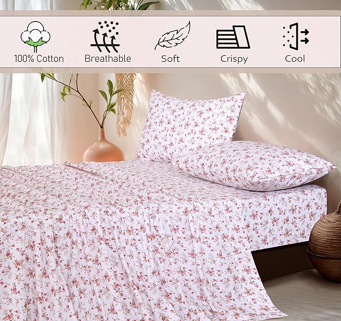 RUVANTI 100% Cotton Sheets – Full Size Percale Bedding, Cooling & Breathable - Image 5