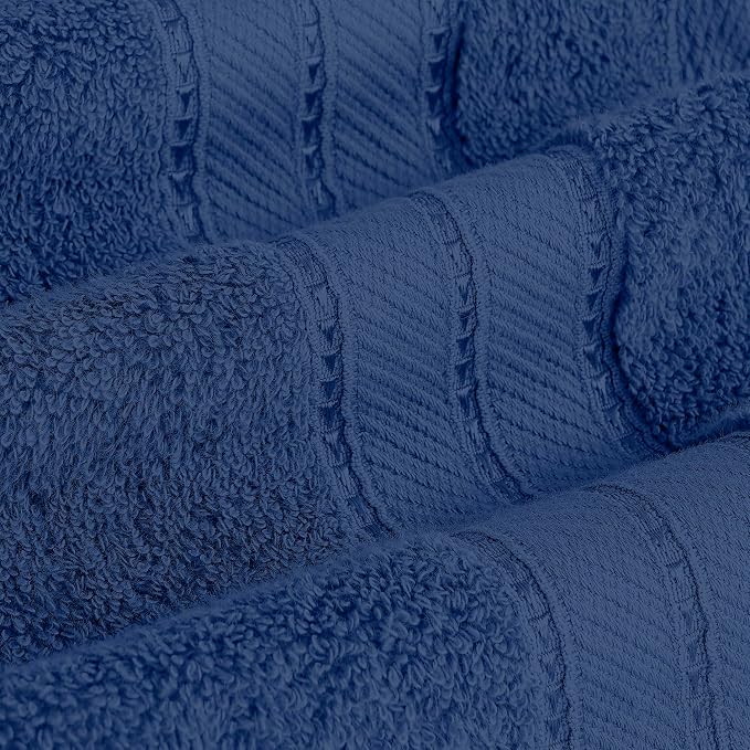 Modern Threads 4-Pack SpunLoft Bath Sheet Navy 35x66 - Image 4
