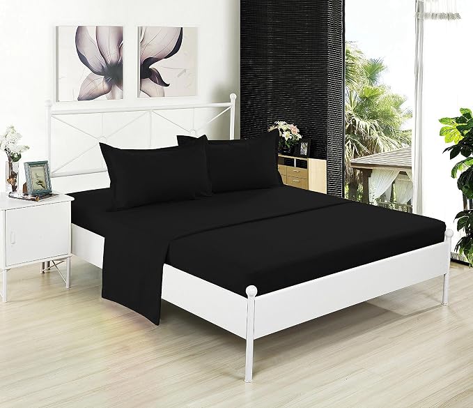 Microfiber Full Fitted Sheets, 1800 Thread Count, Wrinkle-Resistant, Breathable - Image 3