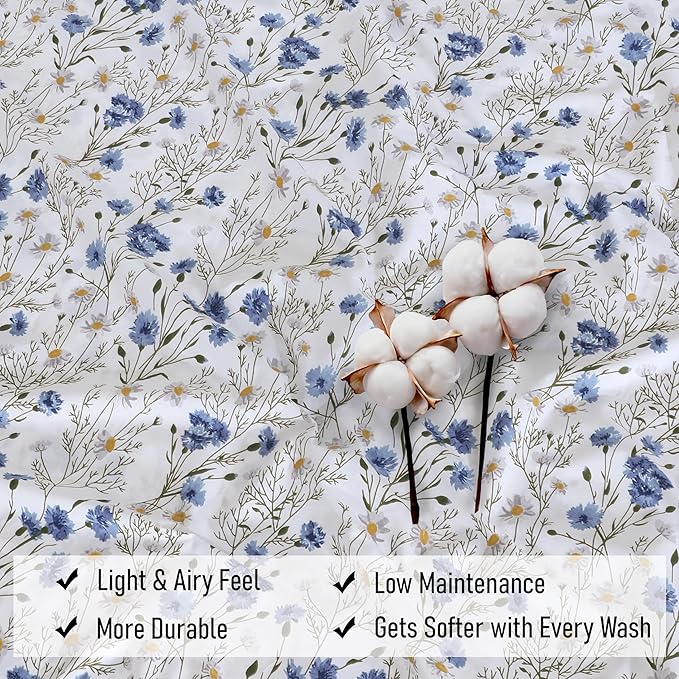 RUVANTI 100% Cotton Sheets – Twin Size Percale Bedding, Cooling & Breathable - Image 8
