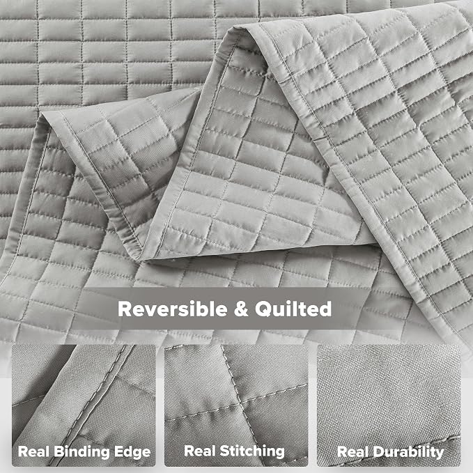 Comfort Spaces King Quilt Set Modern Reversible Diamond Coverlet Bedding Set - Image 6