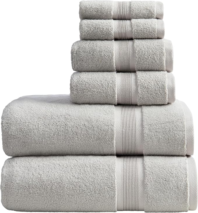 Springtree Home Luxury Bamboo Rayon Bath Towel Set 6 Piece Set | 35% Bamboo by SpringtreeHome