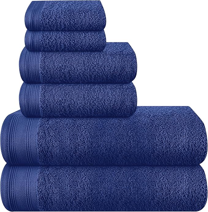 Ultra Soft 6 Pack Cotton Towel Set, Contains 2 Bath Towels 28x55 inch, 2 Hand by Unknown