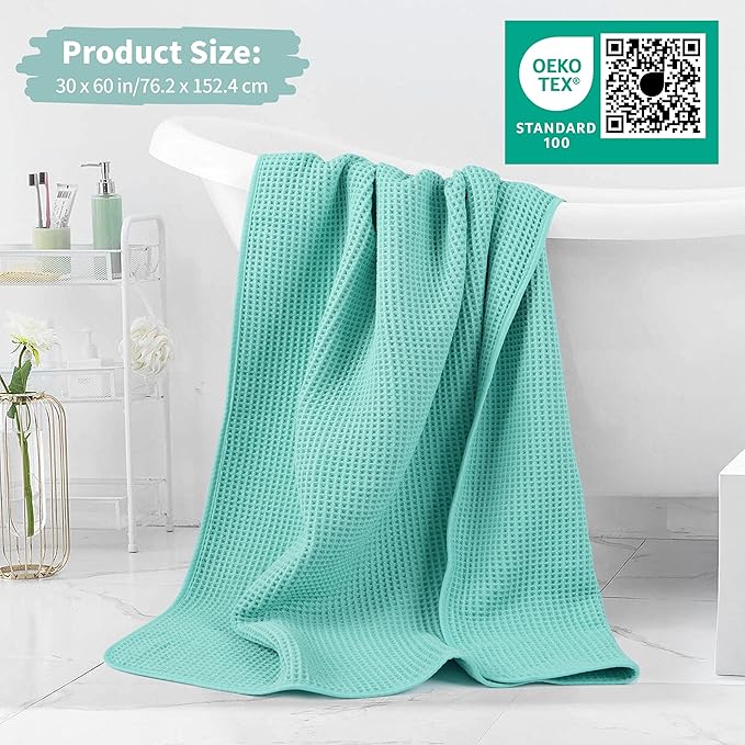MICROFI New Microfiber Waffle Bath Towels, 2 Pieces, Fast Drying, Lint Free 430 - Image 5