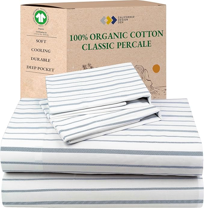 California Design Den Stripe Sheets Queen Size Set by CaliforniaDesignDen