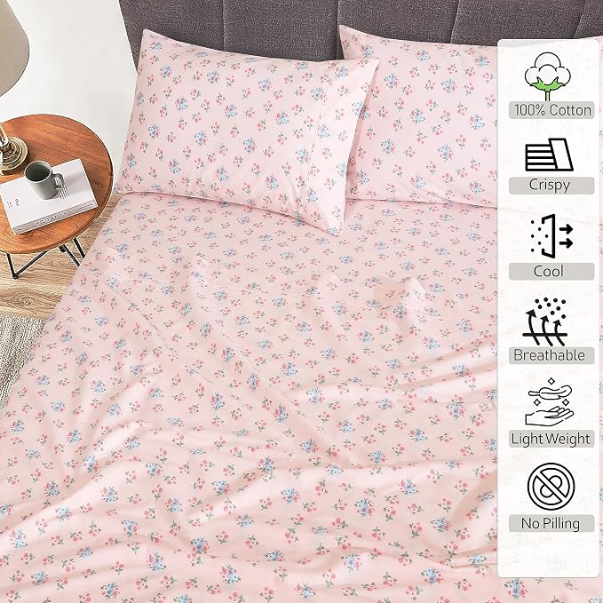RUVANTI 100% Cotton Sheets – Full Size Percale Bedding, Cooling & Breathable - Image 2