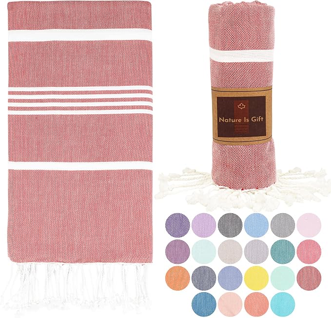 Beach Towel 100% Cotton Turkish Beach Towel Adult 38x70 Inch Pre-washed by NatureIsGift