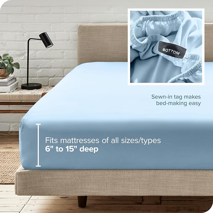 Bare Home Fitted Bottom Sheet King - Image 6