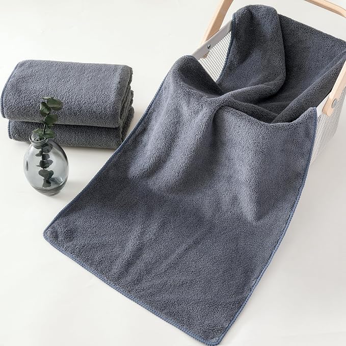 Lumimi Towel Set of 8 Very Soft Microfiber 4 Bath and 4 Hand Towels Quick Dry - Image 5