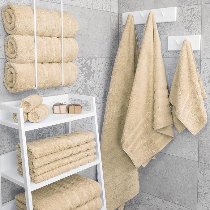 American Soft Linen Luxury 4 Piece Bath Towel Set, 600 GSM 100% Cotton Turkish - Image 2