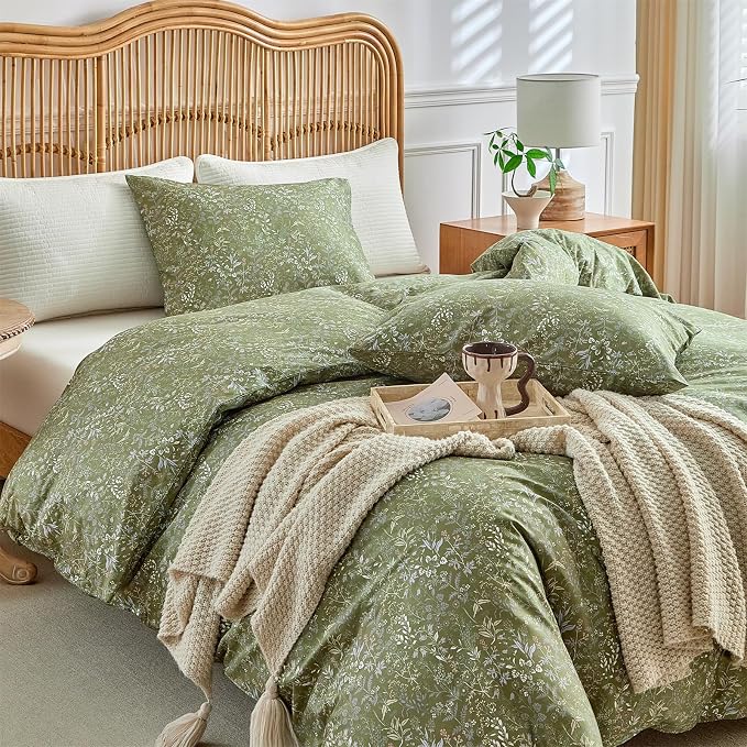 mixinni 3 Pieces Duvet Covers Queen Size, 100% Cotton Comforter Cover - Image 3
