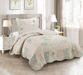Brilliant Sunshine Rose and Sage Quilt Set, 2-Piece Bedding Sets, Traditional by BrilliantSunshine