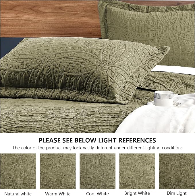 Love's cabin Twin Quilt Bedding Set Green Bedspreads - Image 5