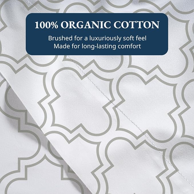 Lane Linen 100% Organic Cotton Twin Size Flat Sheet Only - Image 5