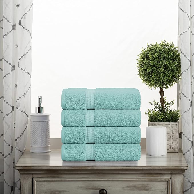 SUPERIOR Egyptian Cotton Pile Hand Towel Set of 4, Ultra Soft Luxury Towels - Image 2