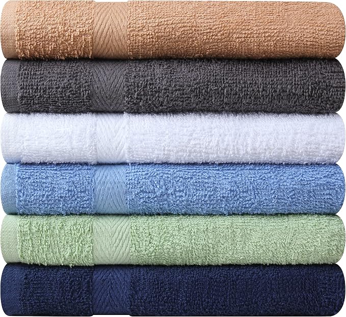 Towel and Linen Mart 100% Cotton 6 Pack Bath Towel Set, Quick Dry, Super - Image 4