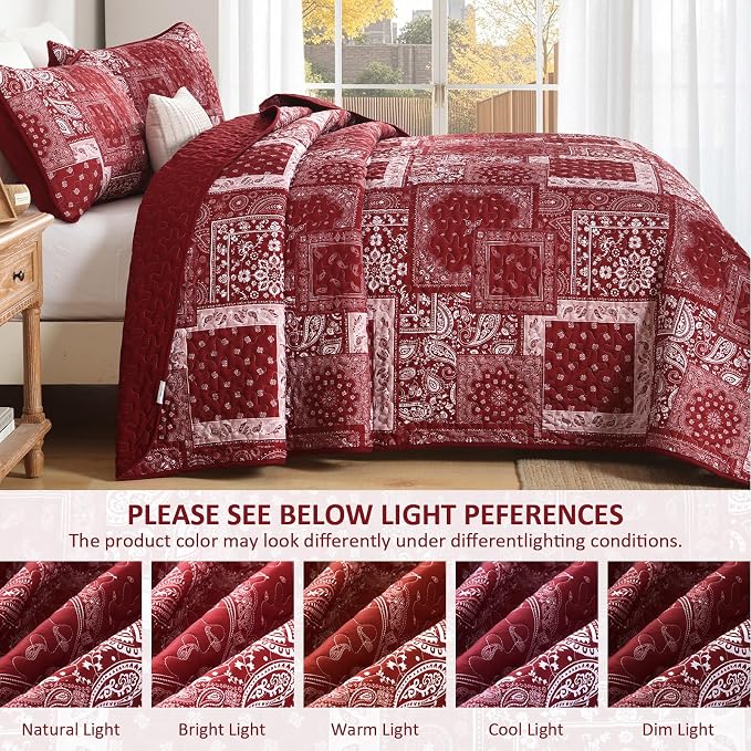 Cottolester Boho Patchwork Quilt Set Queen Size - Image 4