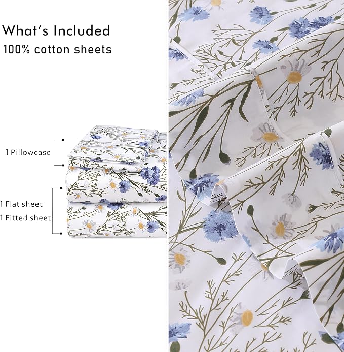 RUVANTI 100% Cotton Sheets – Twin Size Percale Bedding, Cooling & Breathable - Image 9