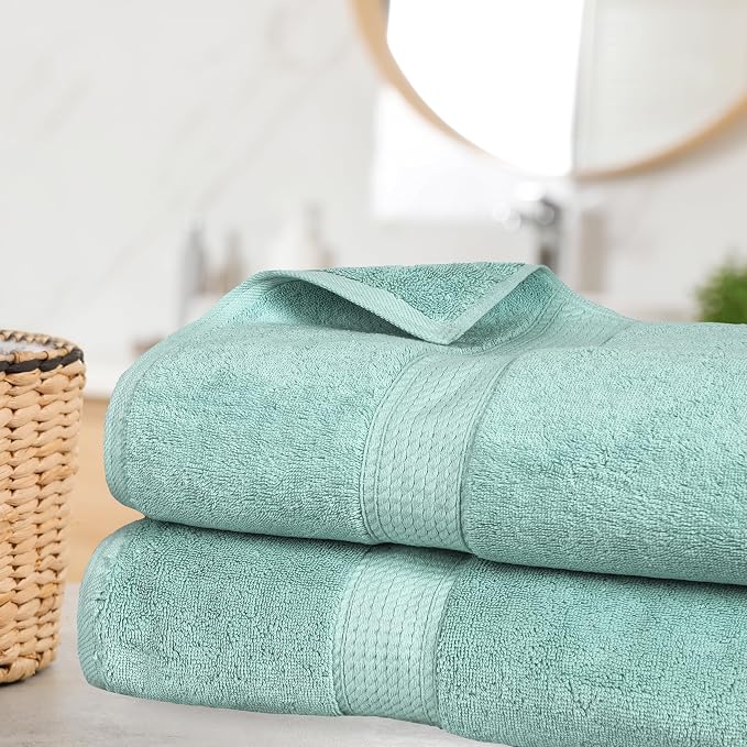 SUPERIOR Egyptian Cotton Pile Bath Sheet Set of 2, Ultra Soft Luxury Towels - Image 2