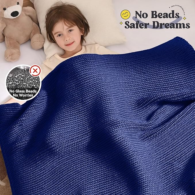 Guohaoi Knitted Weighted Blanket Kids No Beads Cooling Heavy Blanket, Home - Image 3