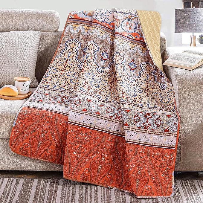 Exclusivo Mezcla 50"x 60" Quilted Throw Blanket- Microfiber Quilt Throw by ExclusivoMezcla