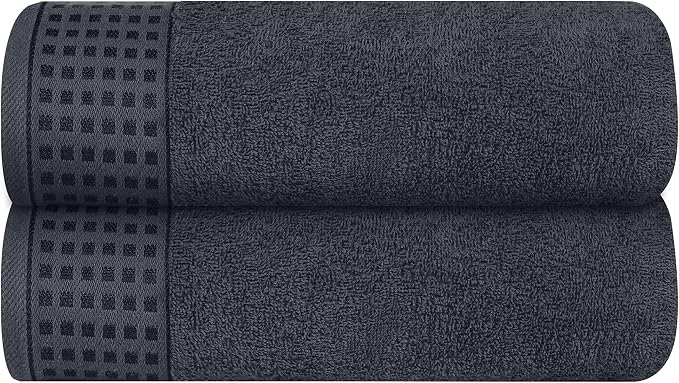 GLAMBURG 100% Cotton 2 Pack Oversized Bath Towel Set 28x55 Inches, Ultra Soft by GLAMBURG