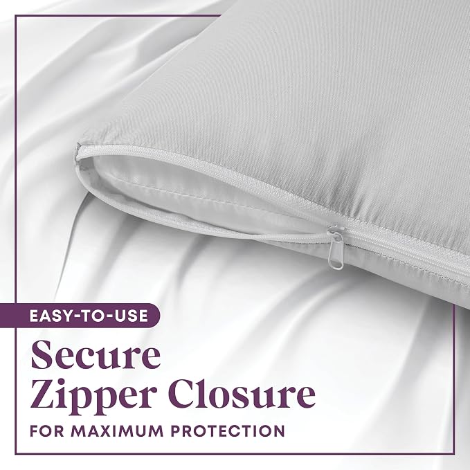 CirclesHome Pillow Protectors 4 Pack Standard Zippered - Image 3
