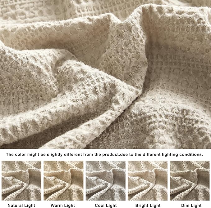 WDCOZY 100% Cotton Luxury Honeycomb Duvet Cover Set King Size - Image 4