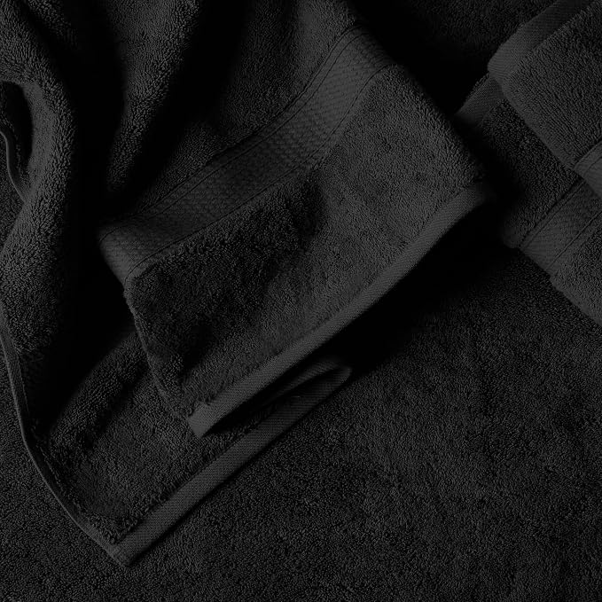 SUPERIOR Solid Egyptian Cotton Towel Set, Washcloths 13” x 13”, Hand Towels 20” - Image 3