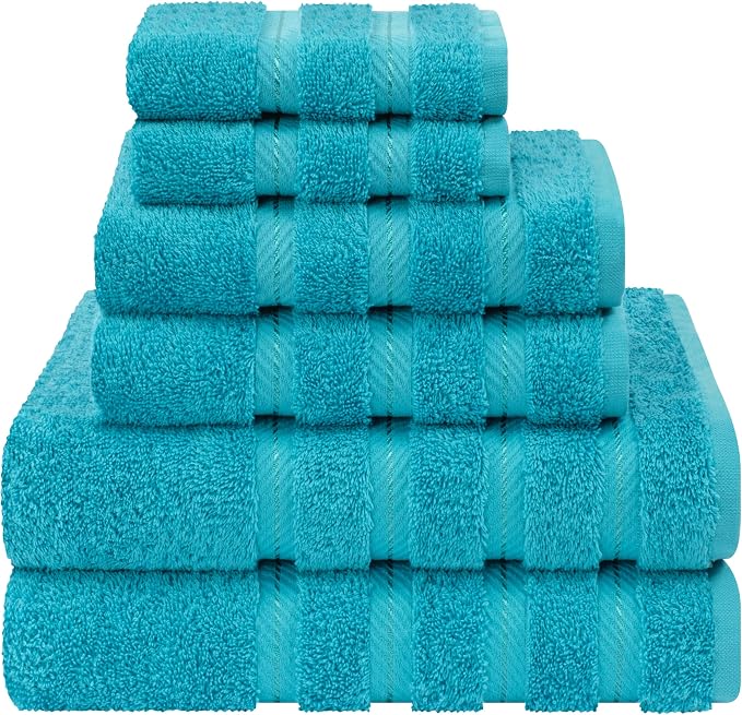American Soft Linen Luxury 6 Piece Towel Set, 2 Bath Towels 2 Hand Towel 2 by AmericanSoftLinen