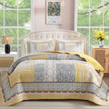 WONGS BEDDING Yellow Quilt Set Queen, Bohemian Patchwork Bedspread Coverlet Set by WONGSBEDDING