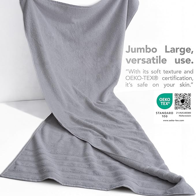 American Soft Linen 35x70 Jumbo Large Bath Towel, 600 GSM 100% Cotton Turkish - Image 3