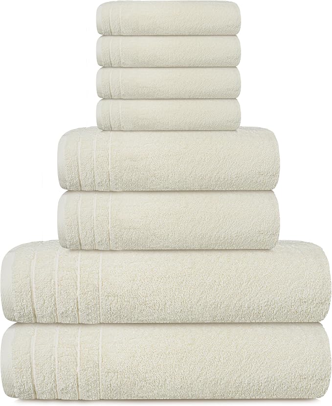 Tens Towels Pack of 8 Towels Set, 2 Extra Large Bath, 2 Hand, 4 Washcloths - Image 9