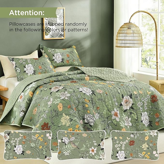 Litanika Floral Green Quilt Queen Size - Image 3